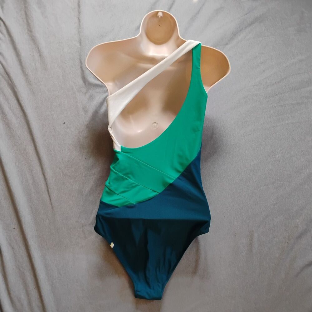 Summersalt The Sidestroke One Piece Swimsuit Size 6LT Tall Colorblock Green - Picture 4 of 15